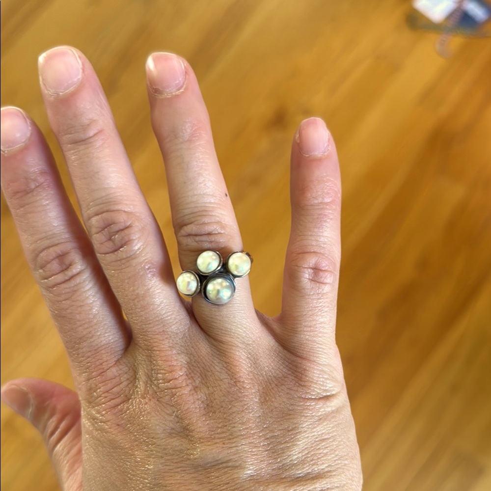 Elegant Sterling Silver Pearl Ring